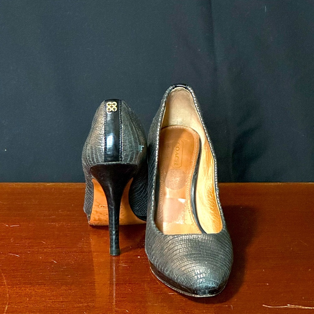 Coach Leather Snake Print Pump 4”Heel